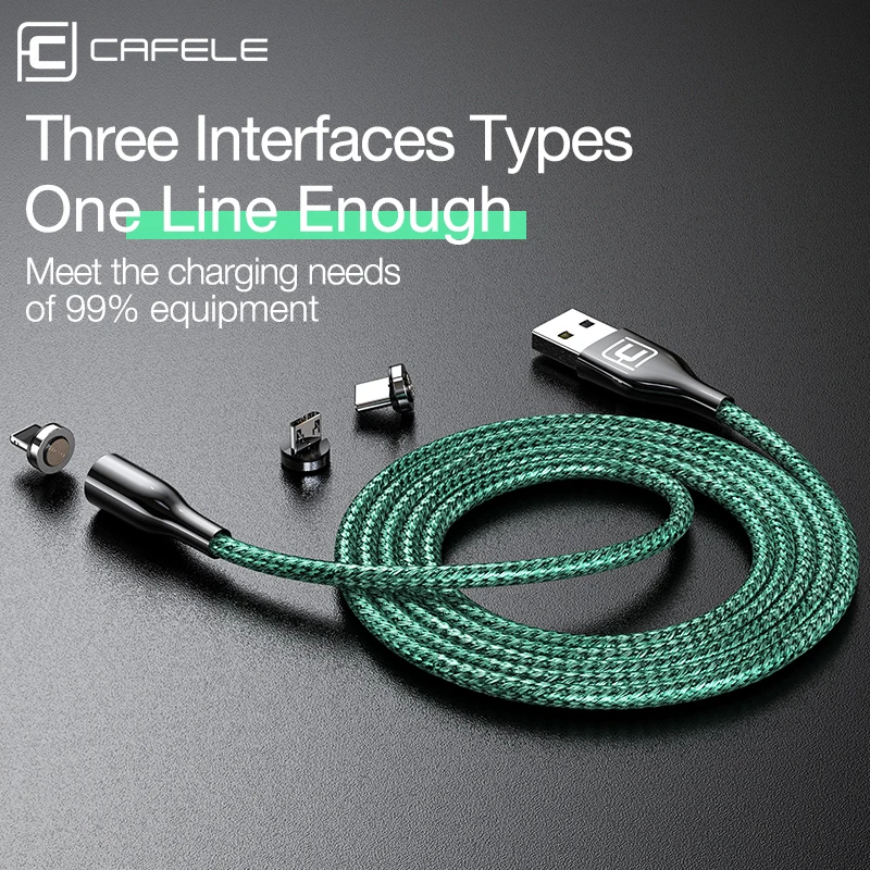 CAFELE Магнитный зарядный usb-кабель 3 А кабели для быстрой зарядки для iPhone USB type C Micro кабель для samsung huawei Xiaomi Oneplus