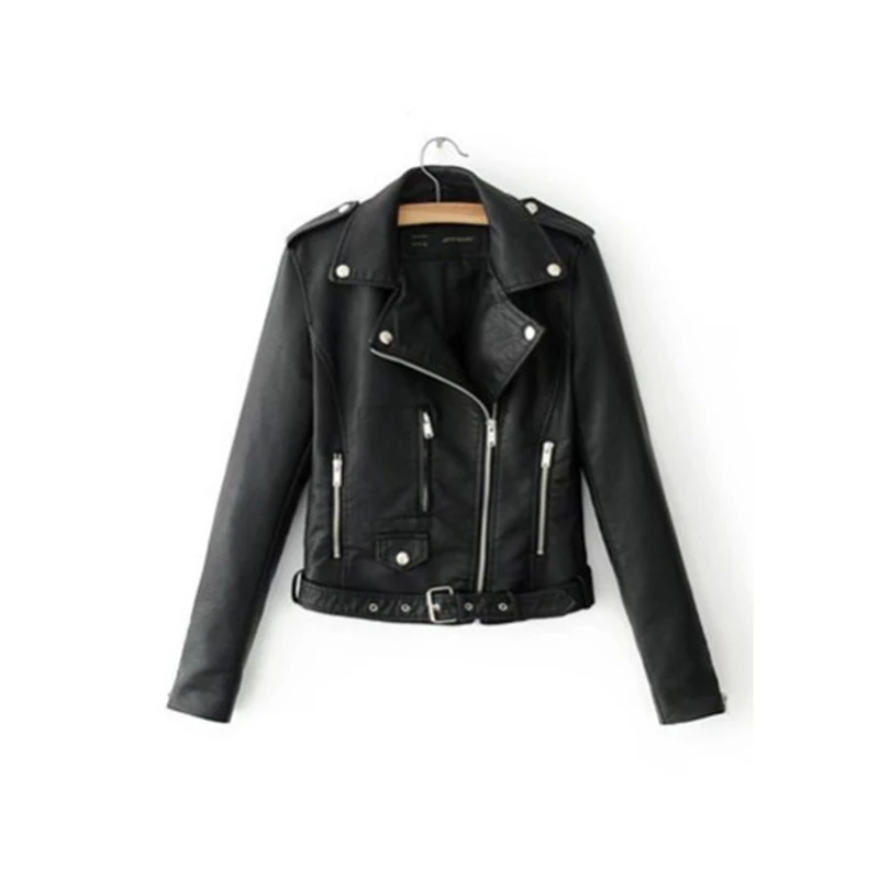 Women Faux Leather Jackets Slim PU Jacket Zipper Coats Lady Sexy Long Sleeve Motorcycle Coat 5 Colors | Женская одежда