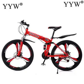 

New 24/26 inch Foldable Bicycle Double disc brake Mountain Bike aluminum alloy frame adult student 21 24 Speed Mountain Bicycle