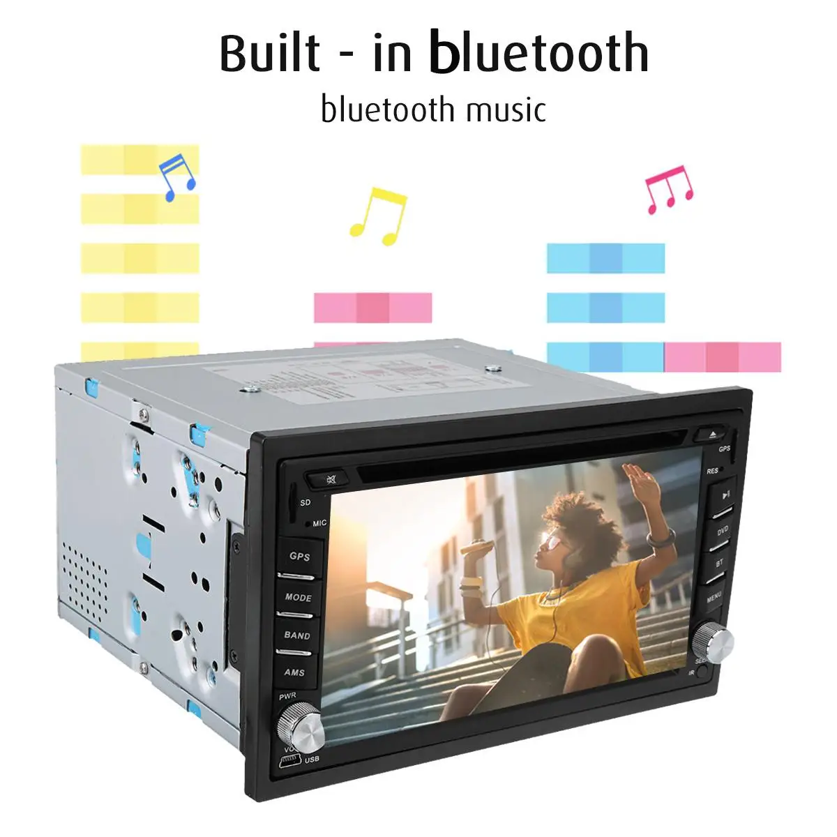 Универсальный 6," Автомобильный dvd-плеер камера заднего вида двойной 2 Din сенсорный экран радио стерео gps SAT NAV CD bluetooth Восьмиядерный HD 1080