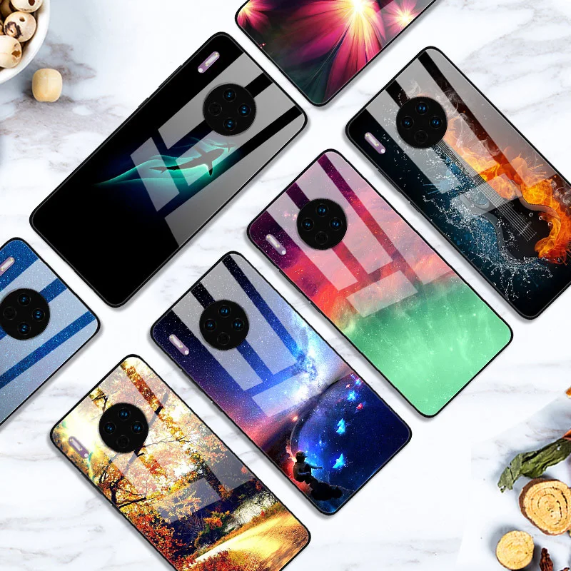 Для huawei mate 30 Pro Чехол из закаленного стекла, планета космос, чехол из стекла для huawei mate 30 mate 30 Pro 30Pro Coque Shell Для huawei mate 30 Lite 30 Lite, стеклянный чехол