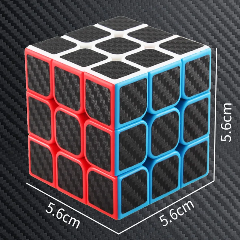 Кубик 3х3х3, гладкое углеродное волокно Стикеры Rubix крутые детские игрушки магические игрушки для детей