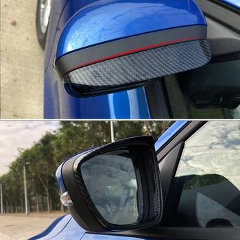 

For Ford Focus 4 MK4 2019 Auto Accessories 2pcs Carbon Fiber ABS Car Styling Rearview Mirror Block Rain Eyebrow Decor Cover Trim