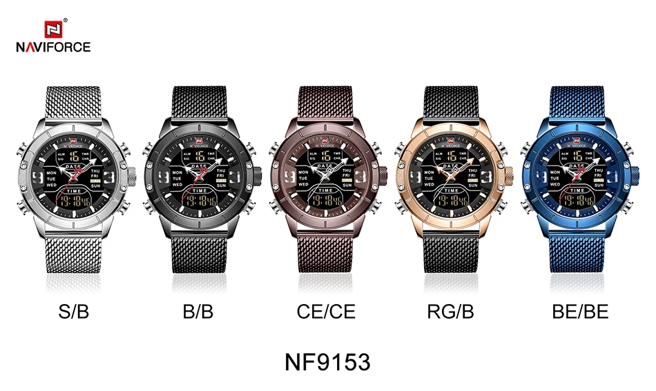 solar sports watch NAVIFORCE Luxury Class Men's Watches Rose Gold Black Stainless Steel Waterproof Luminous Calendar Wrist Watch Relogio Masculino Sports Watches luxury