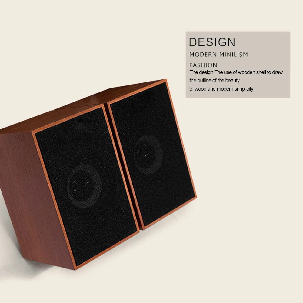 Мини Компьютерная Колонка USB Проводная деревянная для ПК настольный динамик