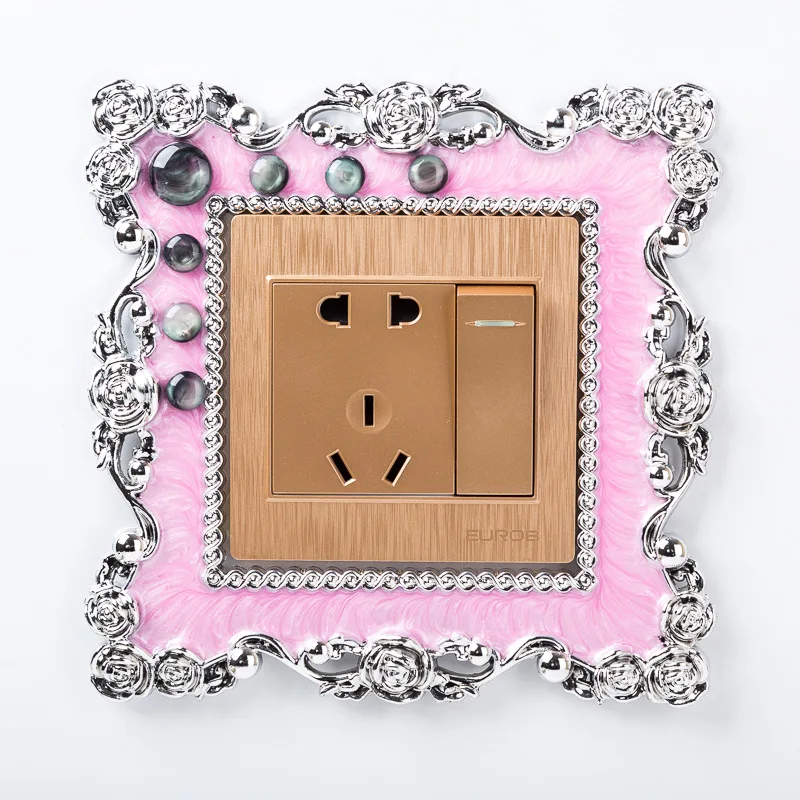 Art House Cat's Eye Stone Switch Cover 86*90 Size Bedroom Living Room 86*86 Type 2044 Switch Stickers European Switch
