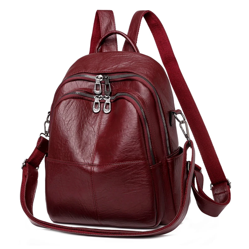 High Quality Youth PU Leather Backpacks For Teenage Girls Female School Bag Hot Sale Backpacks 2021 New Fashion Woman Backpack