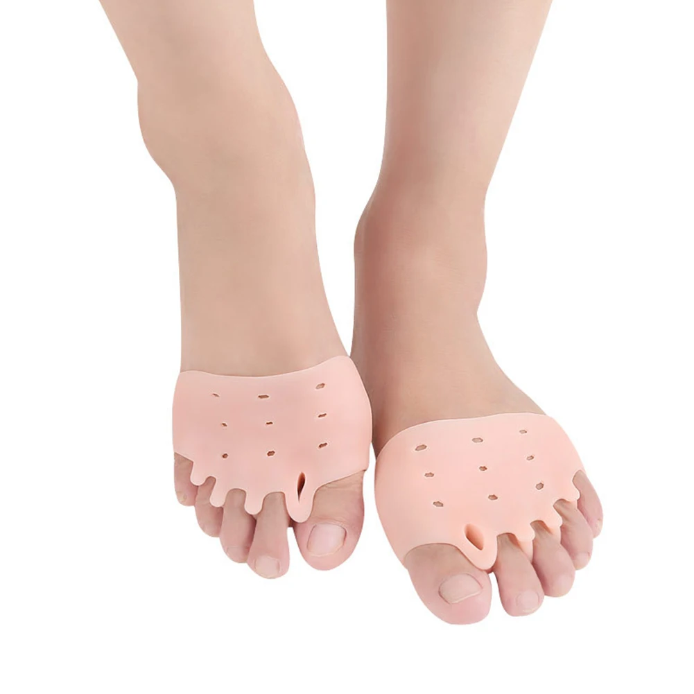 1 Pair Spacers Soft Honeycomb Toe Separator Five Holes Flexible Splint Finger Foot Care Valgus Corrector Protective Pain Relief