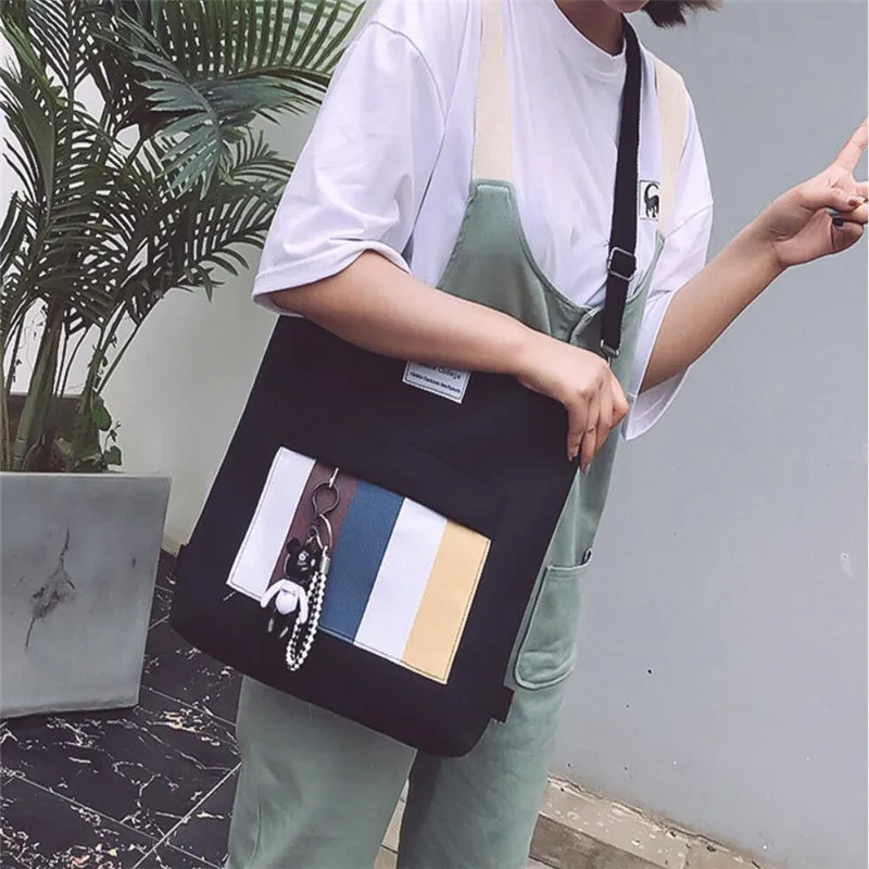 New Canvas Women bag travel college school bags handbag girl shoulder backpacks shipping bag cosmetic drawstring bags BH90