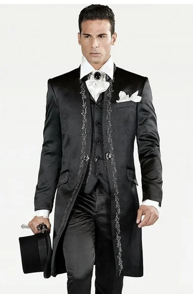 New Shiny Silver Grey Men Suits Tailored Bridegroom Wedding Tuxedos Formal Prom High Quality For Men suit(Jacket+Pants+Vest