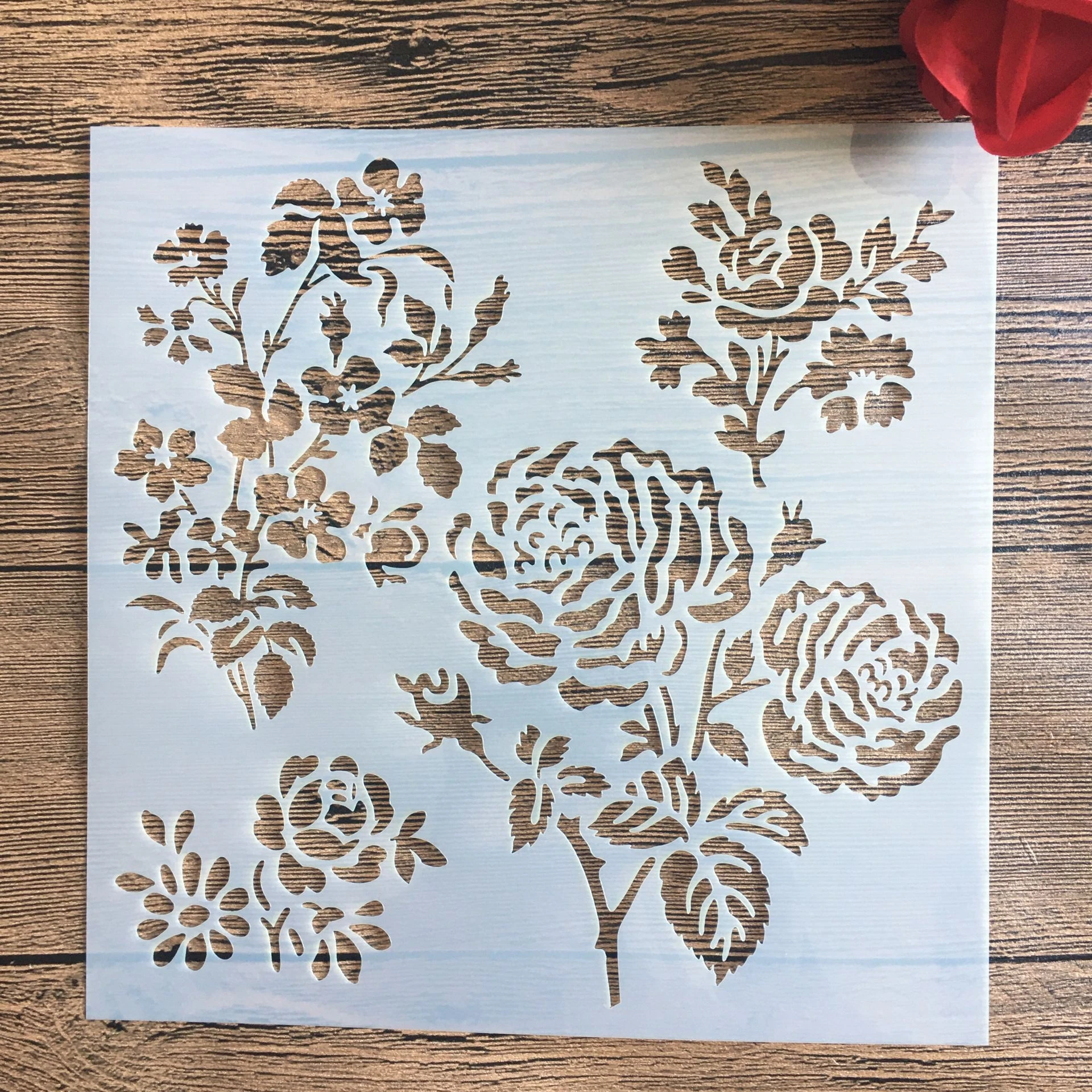 

20 *20 cm size DIY Rose craft mandala mold for painting stencils stamped photo album embossed paper card on wood, fabric, wall