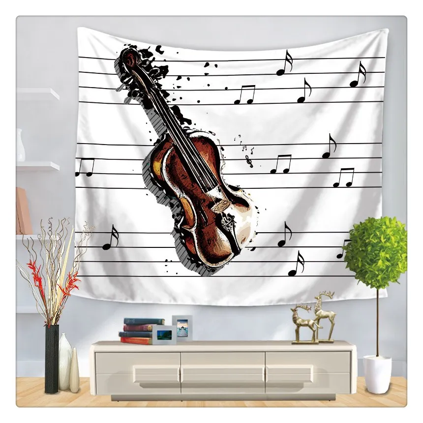 Wall Hanging Music Note Tapestry Bedspread Home Decor Hippie Art Background Decorative Mandala Table Cloth Sheet Mat Beach Towel
