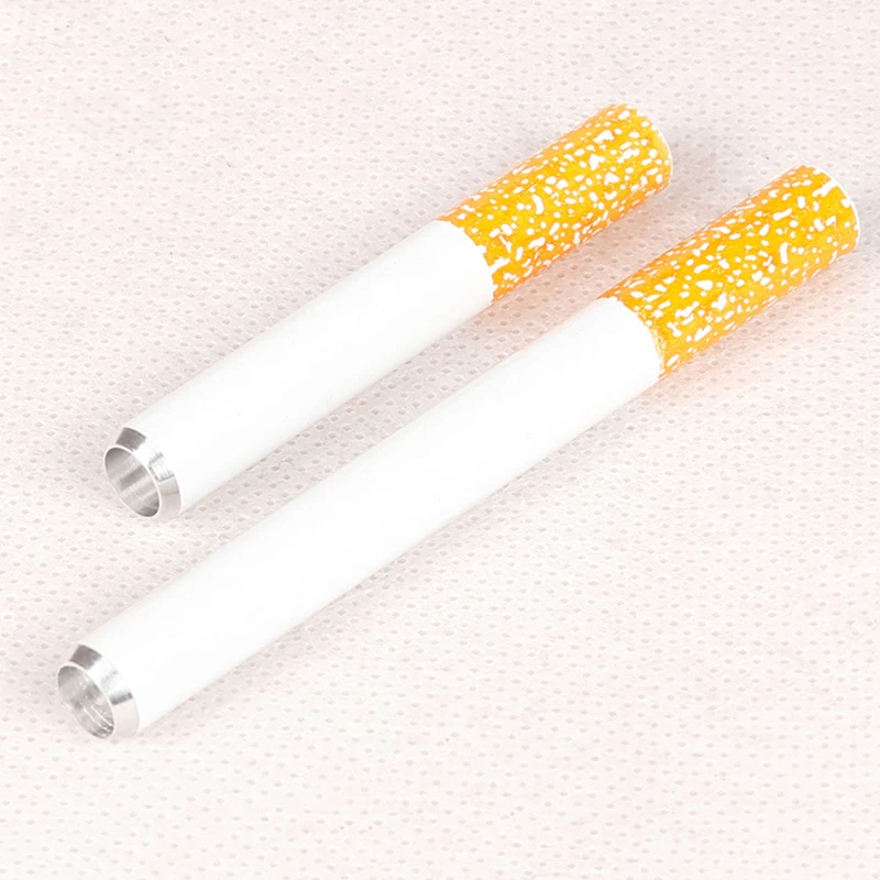 

1/2 PCS Portable Mini Cigarette Shape Metal Smoking Pipe Accessories Tobacco Shisha Pipes Sniffer Health Smoking Stand