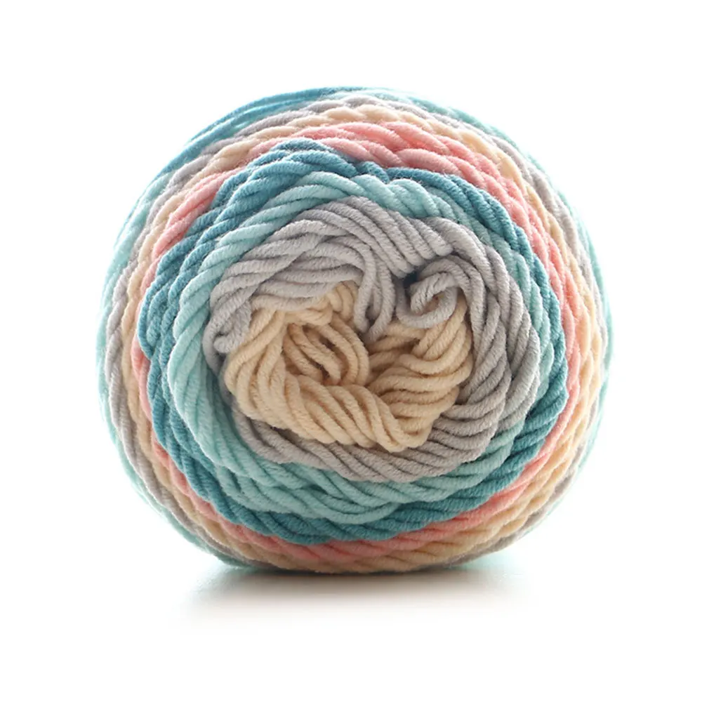 Армейский зеленый 100g Woolen Yarn Hand-Knitted Wool Rainbow Cotton Line Gift Warm Hat Scarf Hand-Woven Winter Sweater Soft - Цвет: Армейский зеленый