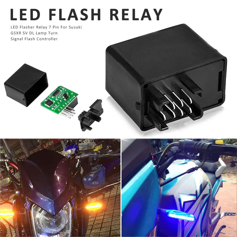 Vehemo 7 Pin Светодиодный импульсное реле сигнала поворота реле мотоцикл универсальный индикатор скорости светодиодный контроллер вспышки мигалка автомобильные аксессуары