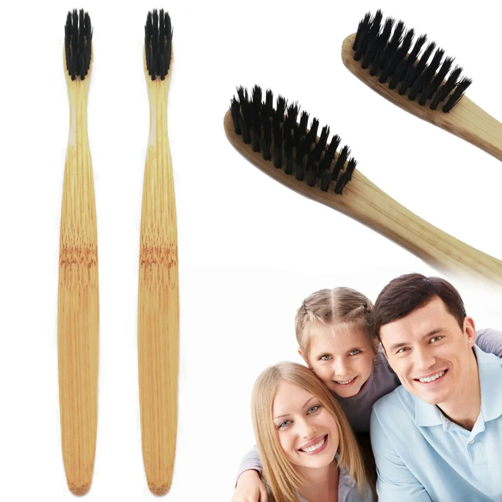5 шт., 18 см зубная щетка из натурального бамбука, мягкая деревянная зубная щетка для волос, экологически чистые щетки, инструмент для заботы о здоровье, для путешествий