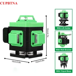 Laser Level 3D 8-Line Powerful Green Light Digital Display 360° Horizontal Vertical Self-Leveling System Measure Tools