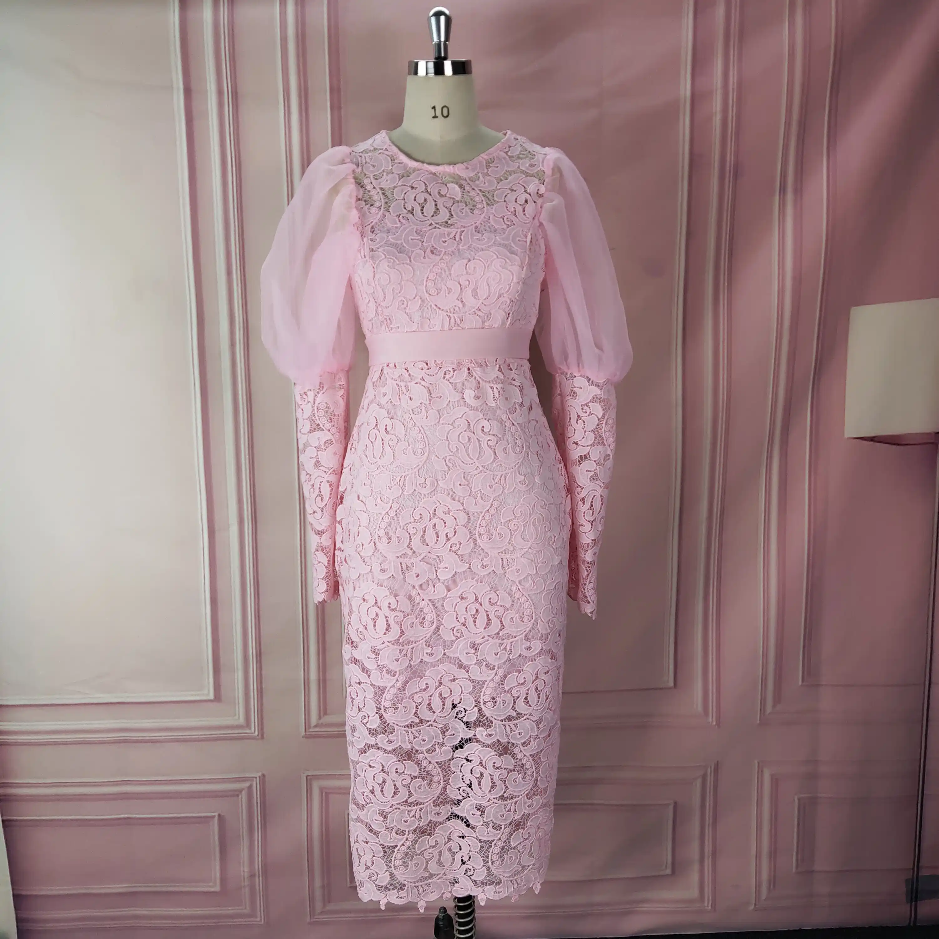 ladies pink lace dress