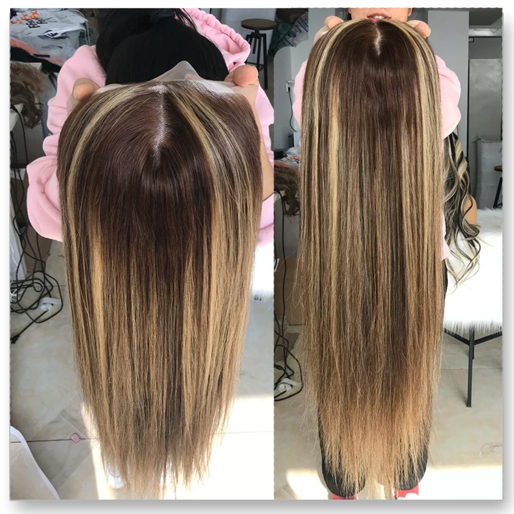 Fabwigs 150% плотность Выделите Омбре блонд полный шнурок человеческих волос парики прозрачные кружевные парики предварительно выщипанные Cami цвет полный шнурок