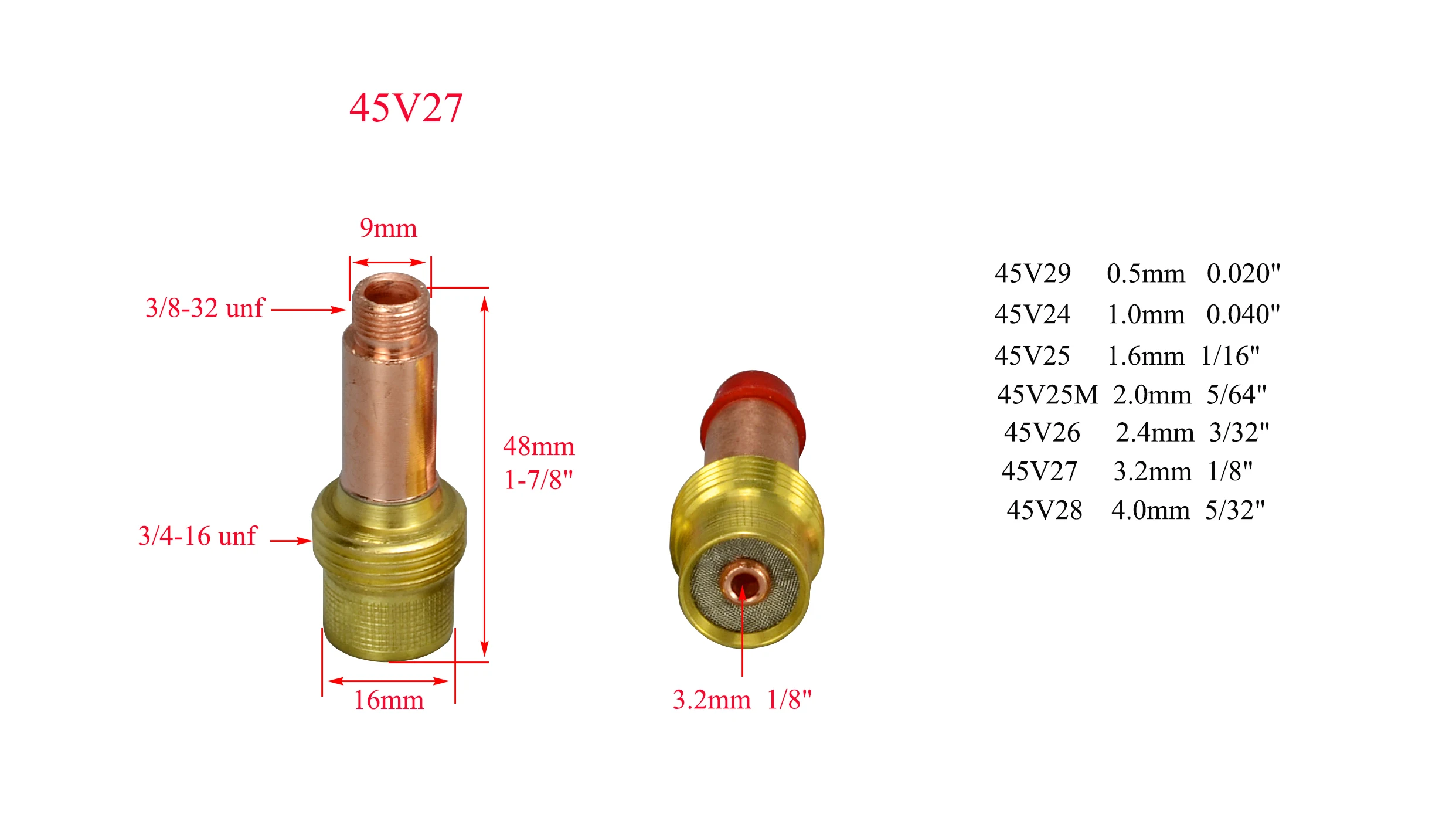 TIG Welding Gas Lens Kit .040-1/16-3/32-1/8" Torch 17/18/26 T27US Seller Fast 