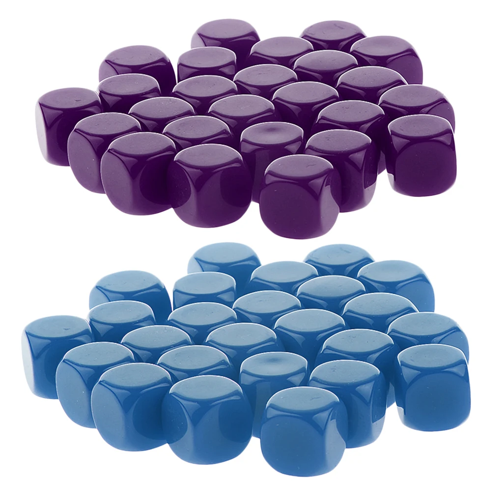 50pcs Opaque Blank Dice D6 Replacement Dices for D&D RPG MTG Party Board Game Casino Supplies
