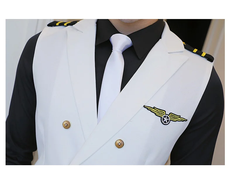 Новое платье жилеты для мужчин Epaulet Air Less Жилет двубортный Рабочая форма костюмы с жилетом Повседневная приталенная жилетка Homme 5XL