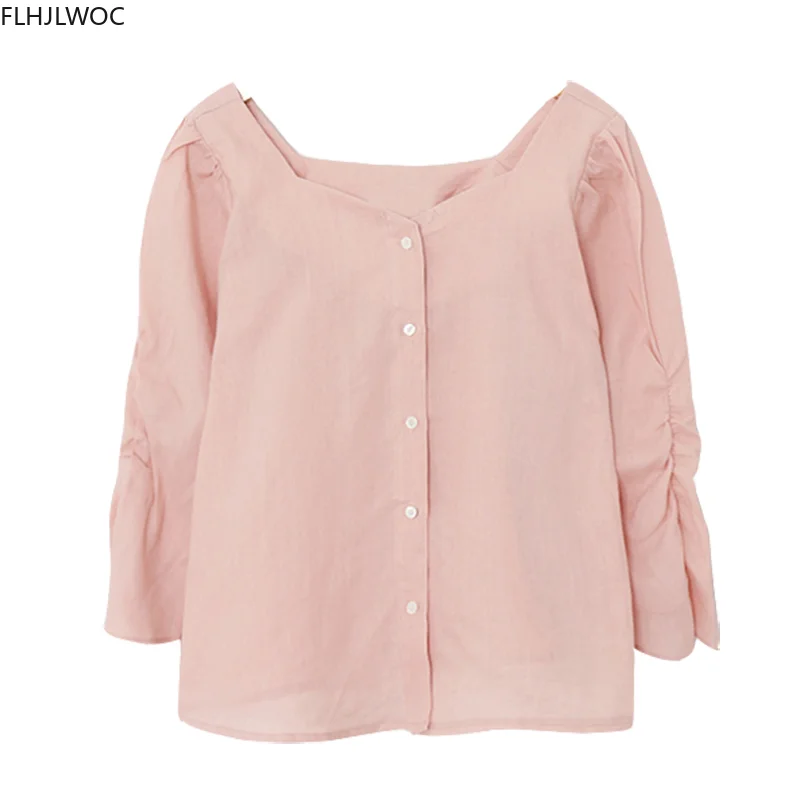 2020 Fall Autumn Basic Shirt Single Breasted Button Tops Cute Preppy Style Japan Korea Chic Vintage Blouse Solid White Women Top 6