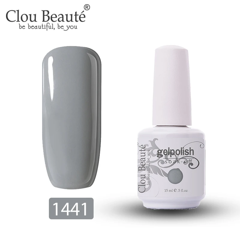 Clou Beaute 15 мл Гель-лак для ногтей УФ 179 цветов Varnich чистый цвет ногтей Блеск Топ УФ светодиодный гель Дизайн ногтей маникюрный лак гибридный - Цвет: 1441