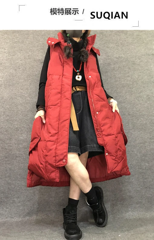Новая брендовая зимняя женская куртка ветрозащитный Теплый длинный хлопковый жилет Повседневная без рукавов с капюшоном femme пальто veste уличная