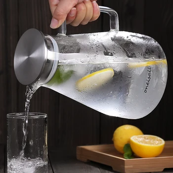 

Large Capacity household cold water bottle high temperature resistant glass ins transparent cooling water Cup Japanese creative