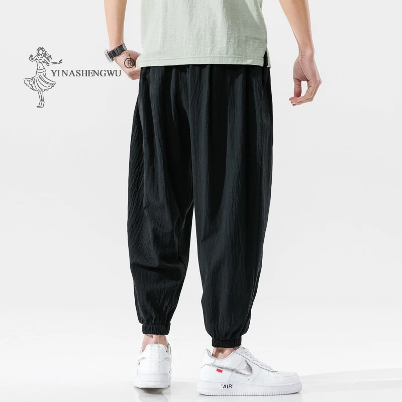 Japanese Kimono Casual Pants Loose Harajuku Trousers Japan Men Traditional Embroidered Asian Clothing Yukata Style Harem Costume japanese kimono