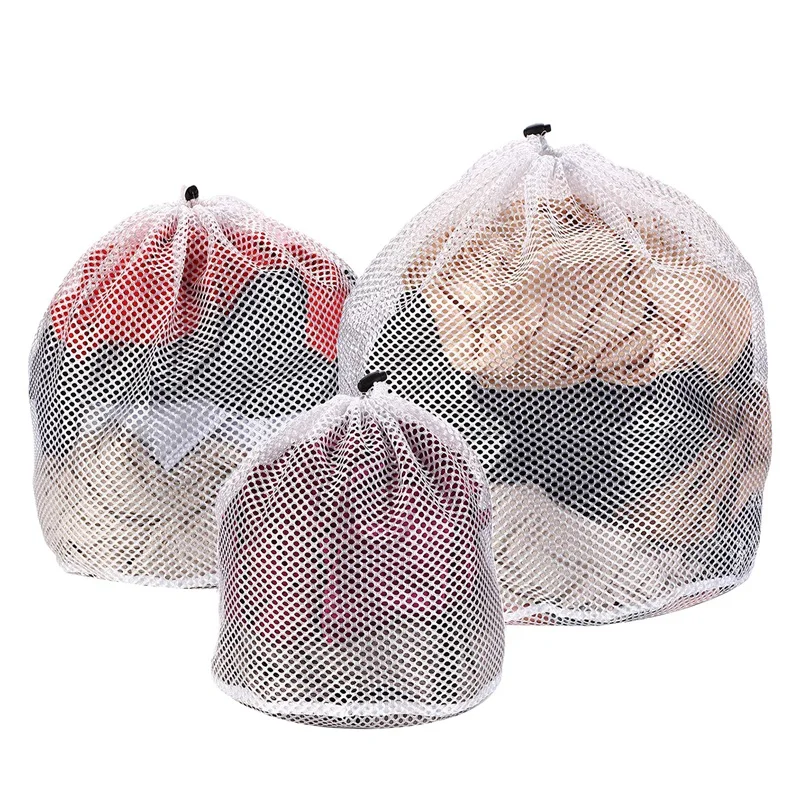 

3 Pcs Drawstring Lingerie Laundry Wash Bags Set for Delicates Garments, Blouse, Sweaters, Bras, and Quilts, Include 3 Different