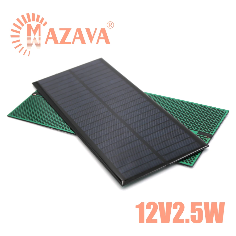 

10Pcs 12V 2.5W Solar Cell Mini Solar System DIY For Battery Solar Panel 213mm*92mm Polycrystalline Silicon