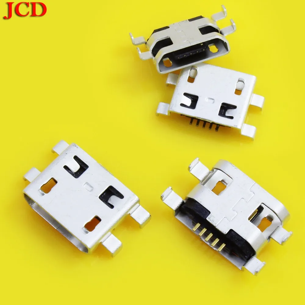 JCD New Micro USB Connector 5pin heavy plate 0.8mm B type no side Female Jack For Mobile Mini repair mobile tablet Tail plug |