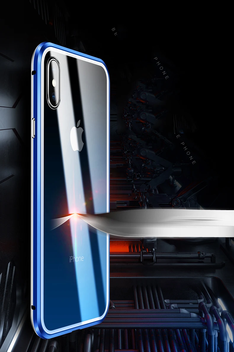Высокое качество анти-писк стеклянный чехол для Apple iPhone XS MAX X XR 7 8 Plus Алюминиевый металлический градиентный чехол из закаленного стекла