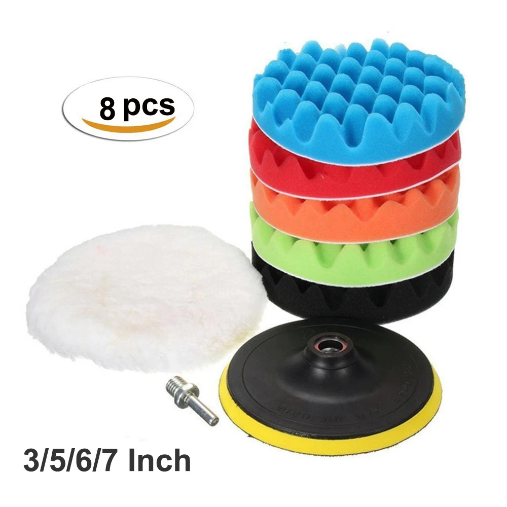 10 Pcs Buffing Pads Waxing Polishing Buffer Drill Sponge Kit For Car Polish ! 10 Pcs Buffing Pads Waxing Polishing Buffer Drill Sponge Kit For Car Polish !