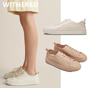 

Withered england shoes woman ins fashion blogger high street simple white Genuine leather soft comfot women shoes sneakers women