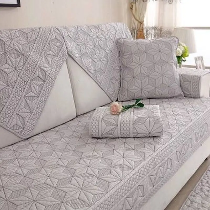2021 Modern Simple Double-sided Cotton Sofa Covers Cushion Four Seasons Towel Living Room Corner Couch Cover Armrest | Дом и сад