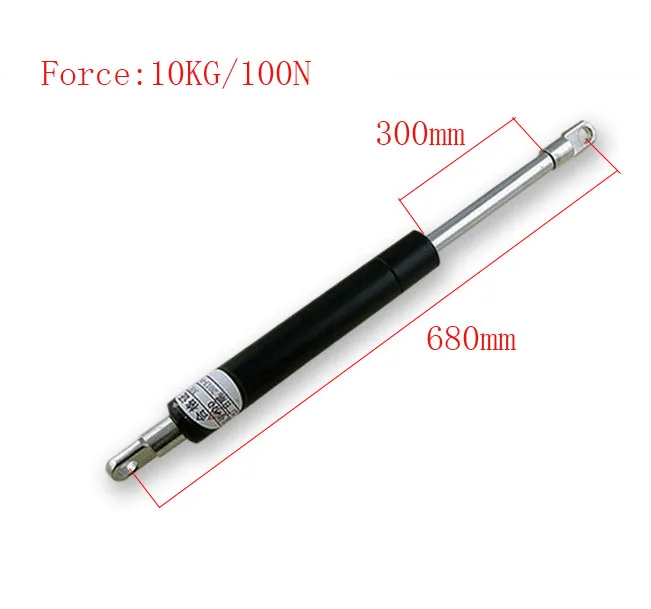 

60KG/132lb Force 300mm Long 11.02" Stroke Auto Gas Spring Damper Ball End Lift Support Gas Spring Lift 680mm Central Distance