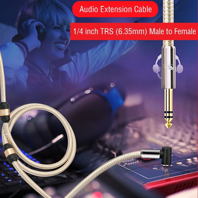 1 4 Inch TRS Stereo 6 35mm Male to Male Adapter Audio Cable Amplifier Mixer Microphone Headphone Guitar Extension Devices