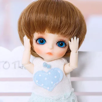 

1/12 BJD Dolls Mini T.haru Ball Joints Doll With Clothes As shown For Hobby Collection- Pink/Fair Skin Color(Blue Eyes Full Set)