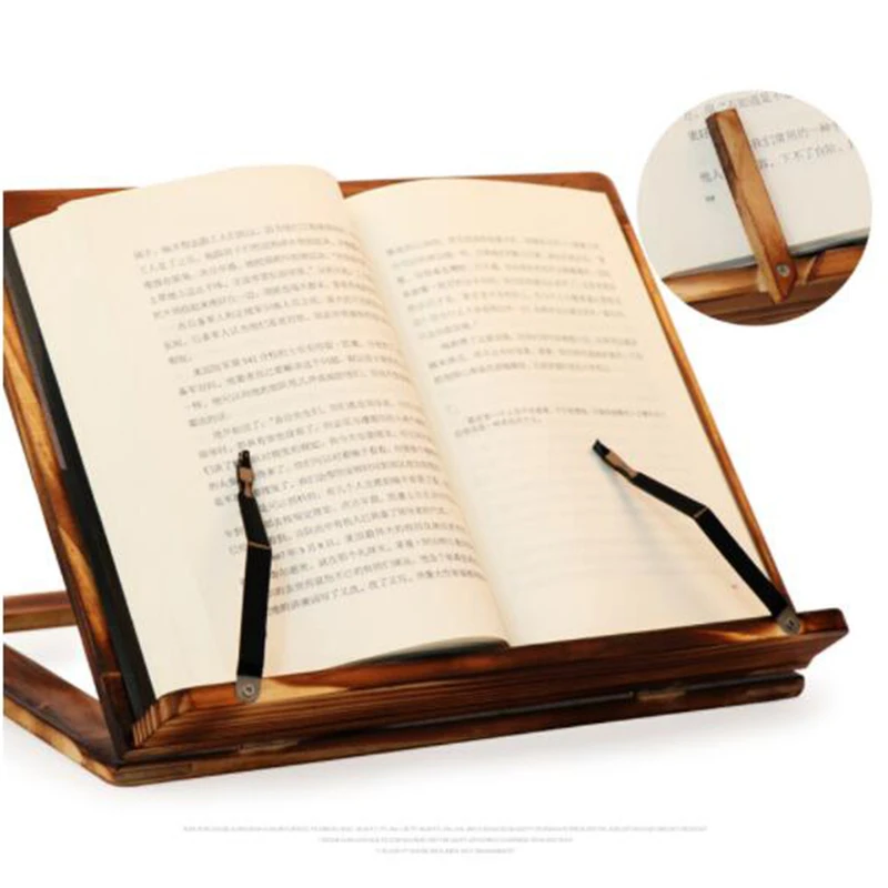 Foldable Recipe Book Stand,Wooden Frame Reading Bookshelf,Tablet Pc Support Stand