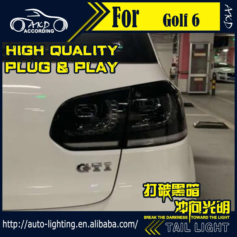 AKD автомобильный Стайлинг задний фонарь для VW Golf 6 задний светильник s Golf6 R20 светодиодный задний светильник динамический сигнал светодиодный DRL Стоп задний фонарь аксессуары