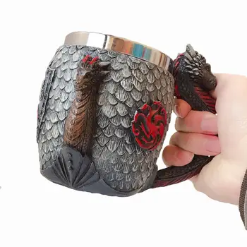 

Dragon House Targaryen Tankard Coffee Mugs Stainless Steel Resin Cups and Mugs Creative Beer Drinkware Mark
