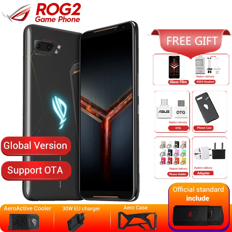 Глобальная версия Asus ROG Phone 2 игровой телефон II ZS660KL 6 59 &quot8 Гб 128 ГБ Snapdragon 855 + 6000 мАч