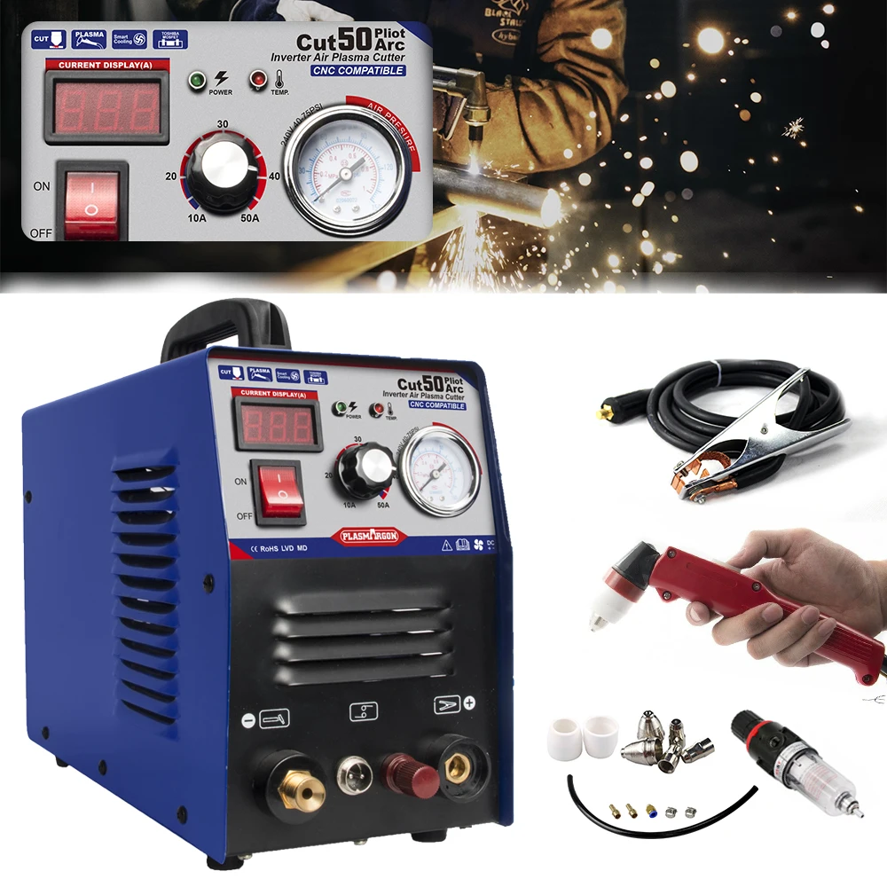 Air Plasma Cutting Machine CUT50 Pilot Arc 50Amps DC 220V Metal Inverter IGBT Cutter 14mm Clean Cut|Машины для плазменной