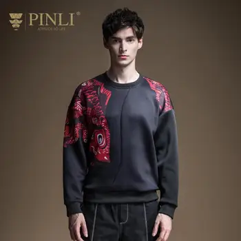 

Pinli 2020 Spring New Round Neck Anti-wrinkle Slimming Carp Print Chinese Style Casual Men's Pullover Sweater Coat B201309040