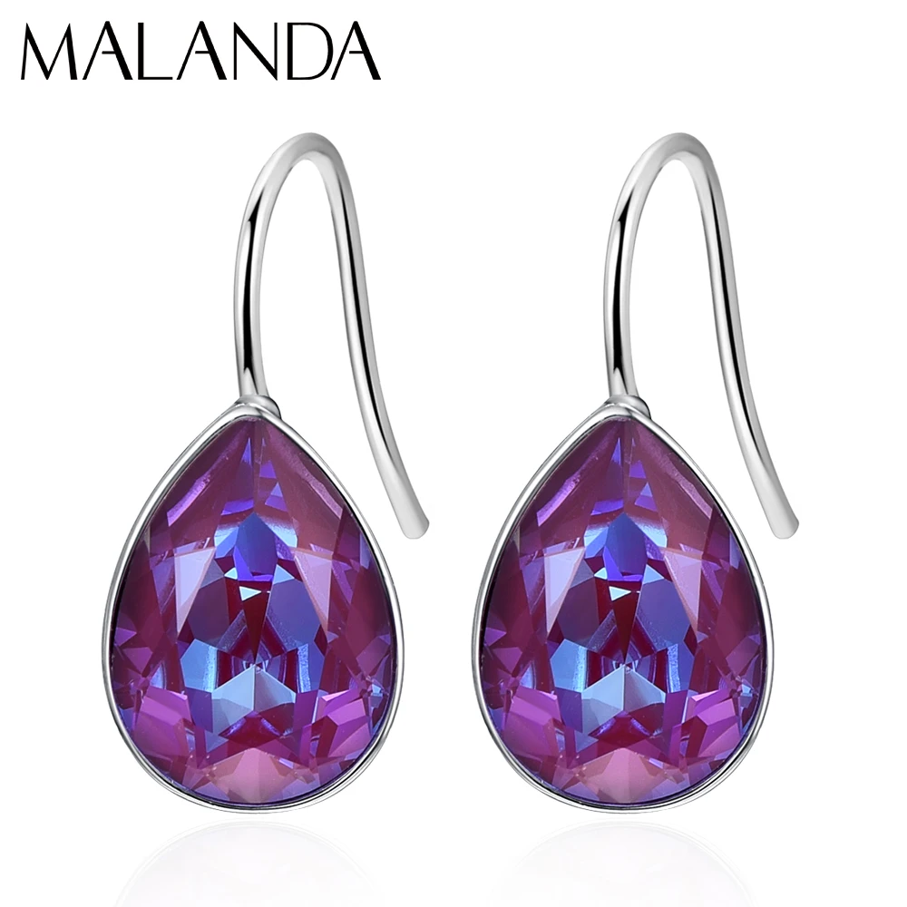 Серьги капли с кристаллами Swarovski для женщин, новые модные элегантные длинные серьги, свадебные украшения, подарок для мамы on AliExpress 
