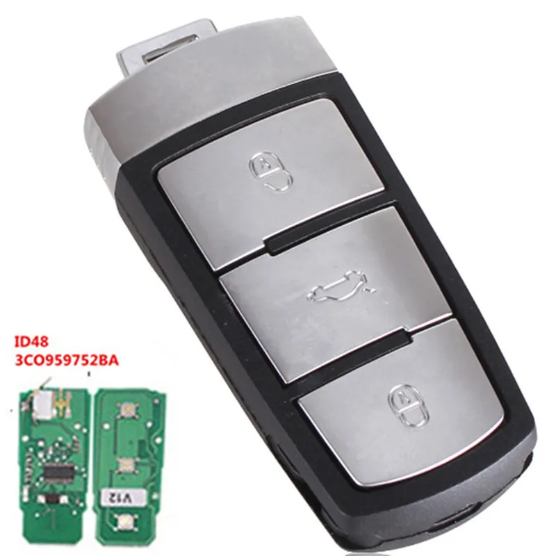 Wilongda 3 кнопки Auto key 433 МГц 3CO959752BA ID48 чип для Volkswagen vw Magotan Passat ключи 2005 2006 2007 2008 2009 2010|chip