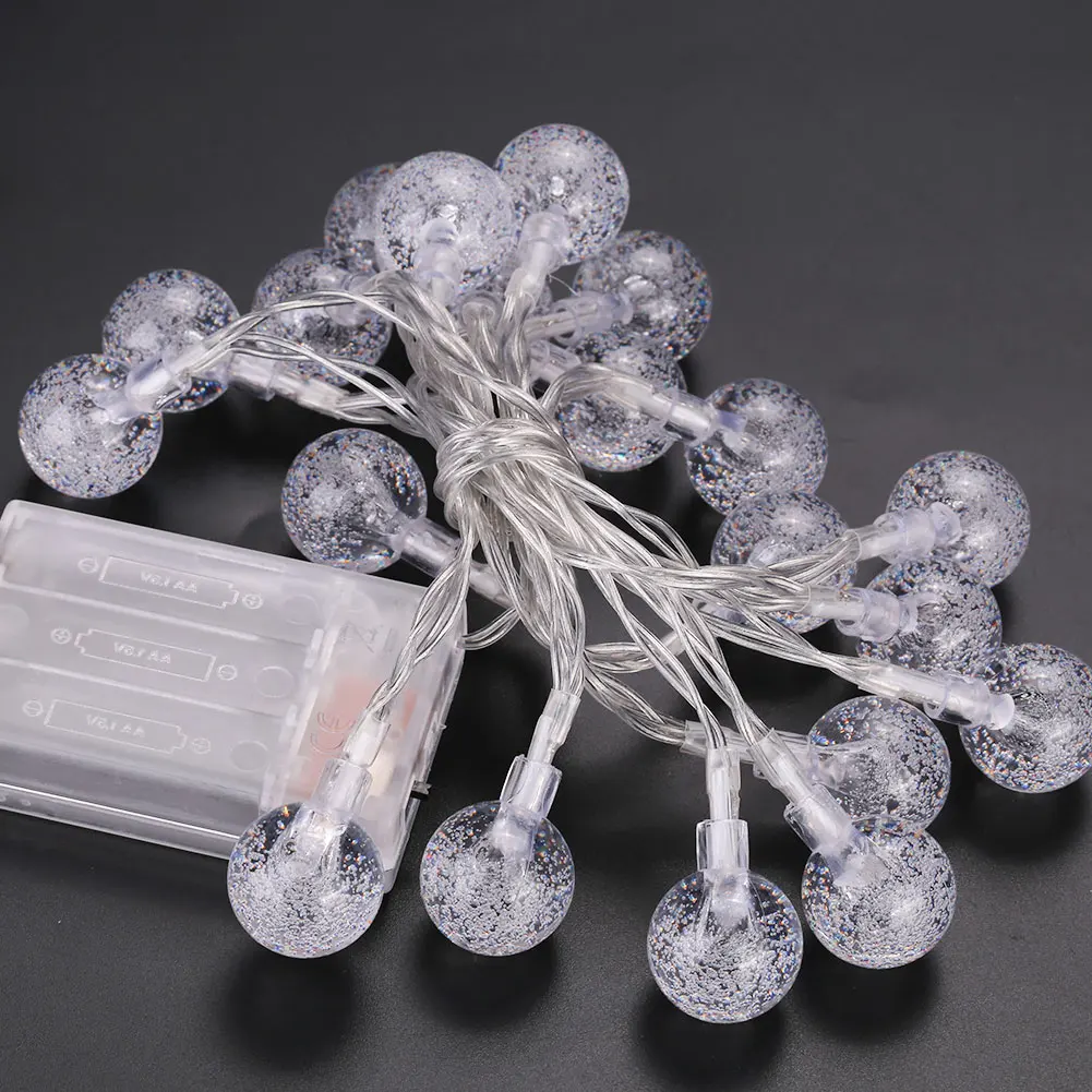 2M 20 LED Crystal Bubble Ball Light String Christmas Halloween Decoration